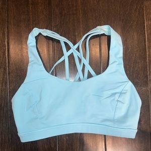 Lululemon energy bra long line light blue
